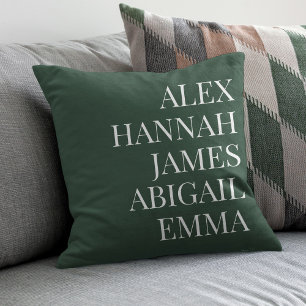 Modern Elegant Kids Namn Personlig Family Kudde
