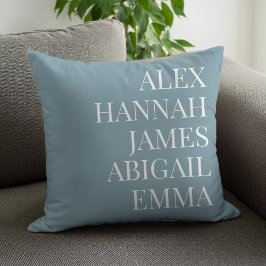 Modern Elegant Kids Namn Personlig Family Kudde