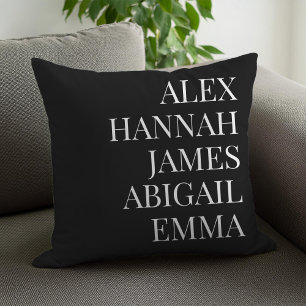 Modern Elegant Kids Namn Personlig Family Kudde