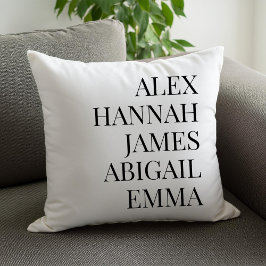 Modern Elegant Kids Namn Personlig Family Kudde