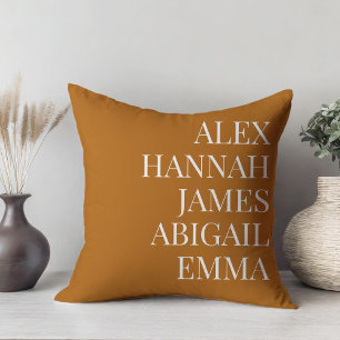 Modern Elegant Kids Namn Personlig Family Kudde