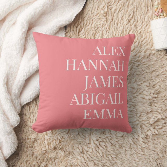 Modern Elegant Kids Namn Personlig Family Kudde (Filt)