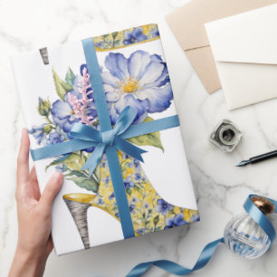 Modern Elegant Kinesisk Blommottematik Höghälssko Presentpapper