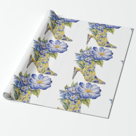 Modern Elegant Kinesisk Blommottematik Höghälssko Presentpapper