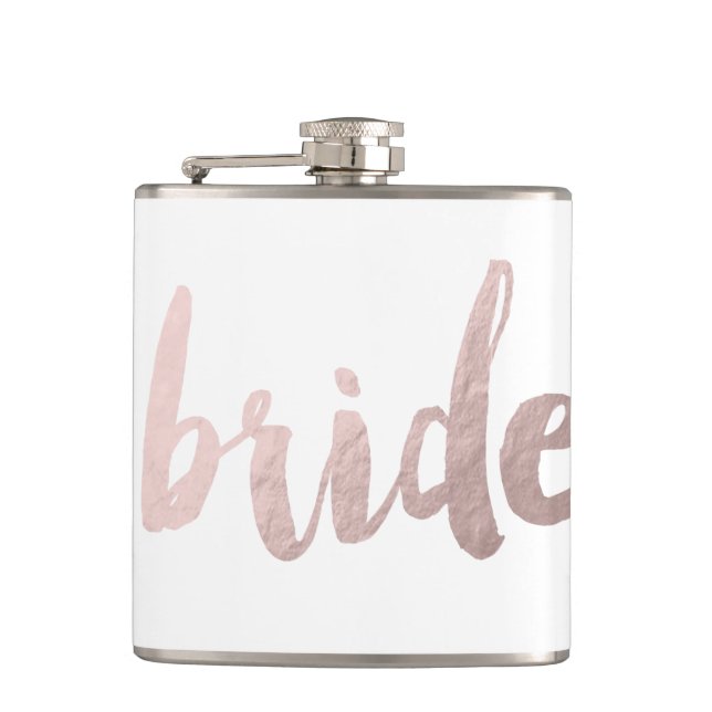 Modern elegant klar faux ro guld "bride" fickplunta (Framsidan)