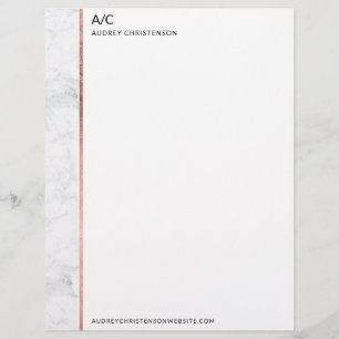 Modern elegant klassisk marmor med monogram ro gul brevhuvud