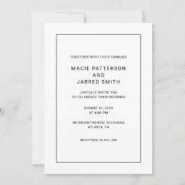 Modern Elegant klassisk minimalistisk Bröllop Inbjudningar