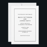 Modern Elegant klassisk minimalistisk Bröllop Inbjudningar<br><div class="desc">Modern Elegant Classic Minimalist Wedding-inbjudan - har modern svartvit design. Använda för både formell klassisk elegant och modern informell minimalistisk bröllop. Anpassa och skriv ut idag.</div>