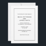 Modern Elegant klassisk minimalistisk Bröllop Inbjudningar<br><div class="desc">Modern Elegant Classic Minimalist Wedding-inbjudan - har modern svartvit design. Använda för både formell klassisk elegant och modern informell minimalistisk bröllop. Anpassa och skriv ut idag.</div>