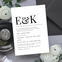 Modern Elegant | Klassiskt Monogram Bröllop Inbjudningar