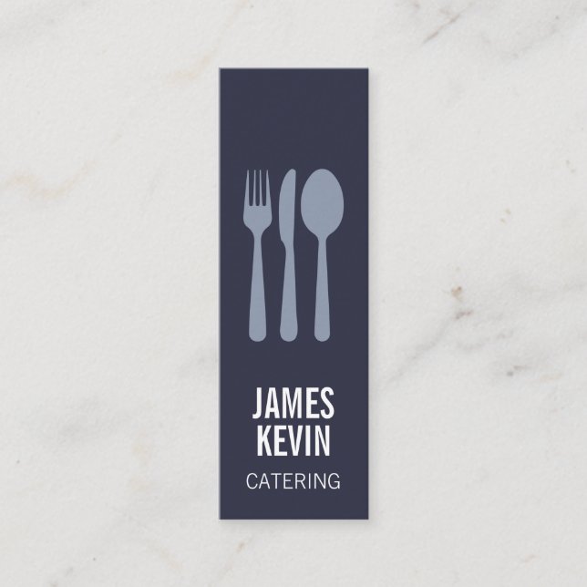 Modern Elegant kock minimalist catering logotyp mi Mini Visitkort (Framsida)