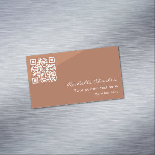 Modern Elegant Kopparbrun QR-kod Magnetiska Visitkort