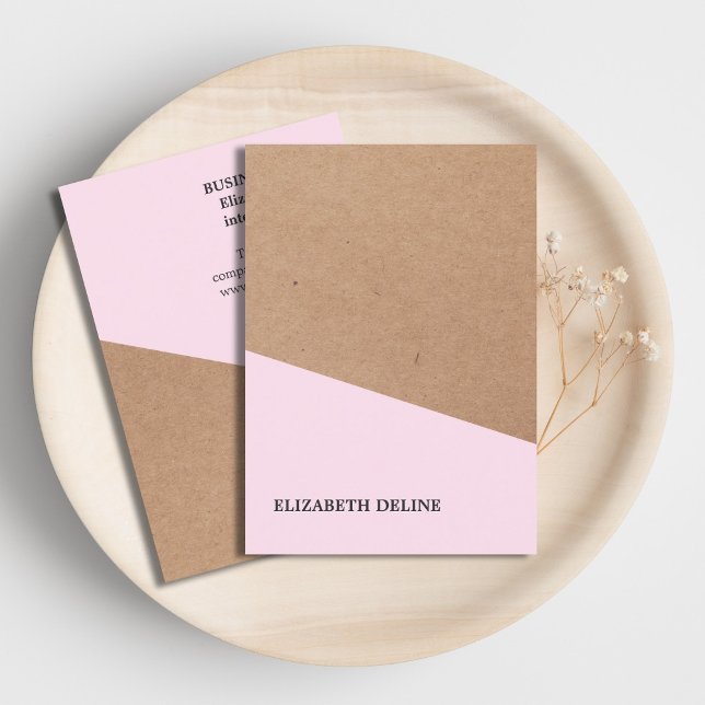 Modern Elegant Kraft Designer Pappra Ro Insida Visitkort (Skapare uppladdad)