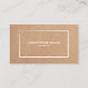 Modern Elegant Kraft Papper White Consultant Visitkort