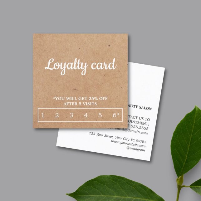 Modern Elegant Kraft White Loyalty Card Lojalitetskort (Skapare uppladdad)