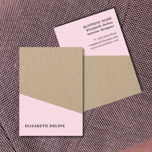 Modern Elegant Kraftpapper Ros Inredningsdesigner Visitkort