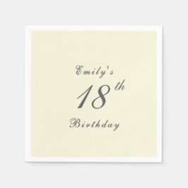 Modern Elegant Kräm 18-årsfirande Pappersdekoratio Pappersservett