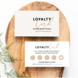 Modern Elegant Kräm & Gul Typografi Lojalitetskort