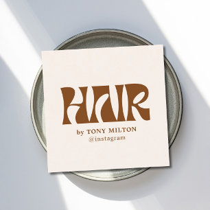 Modern Elegant Kräm Varm Espresso Frisör Stil Fyrkantigt Visitkort