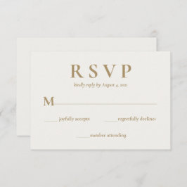 Modern Elegant Krämgul Guld Bröllops RSVP-kort OSA Kort