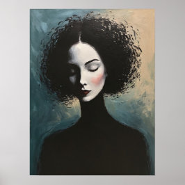 Modern Elegant Kvinnlig Porträttkonst Poster