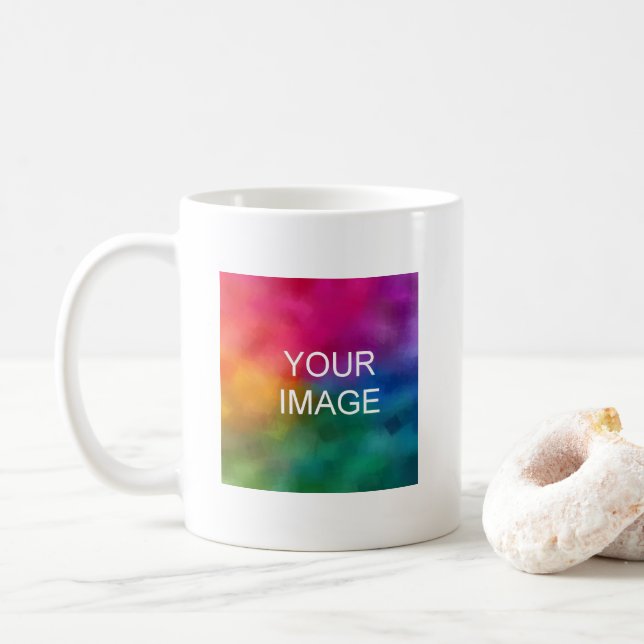 Modern Elegant Ladda Upp Din Foto Bild Här Kaffemugg (Med munk)