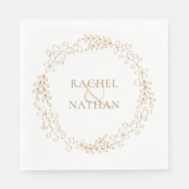 Modern Elegant Lagerkrans Personlig Pappersservett