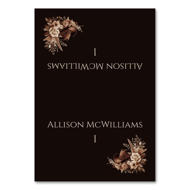 Modern Elegant Land Western-Blommigt Bordsnummer (Framsidan)