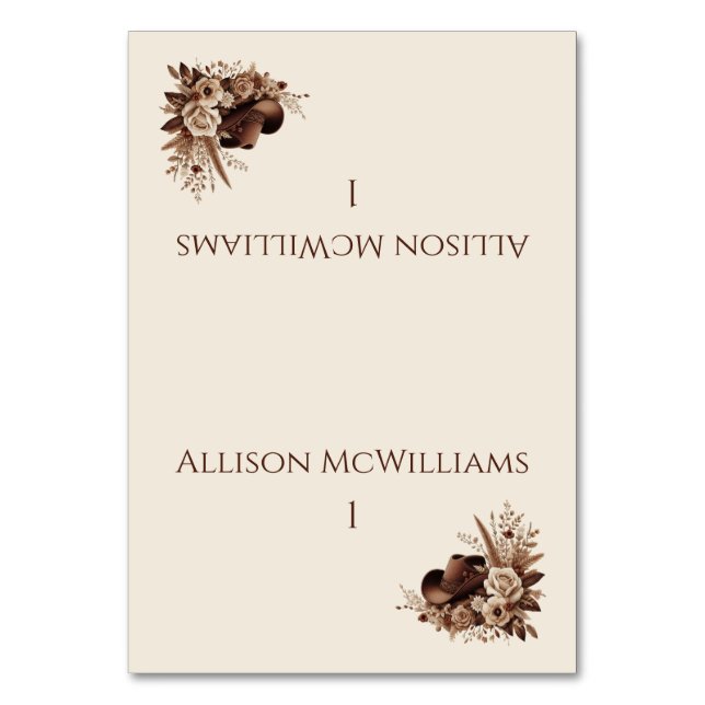 Modern Elegant Land Western-Blommigt Bordsnummer (Framsidan)