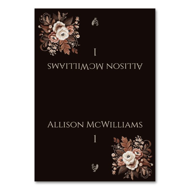 Modern Elegant Land Western-Blommigt-Fjäderfä Bordsnummer (Framsidan)