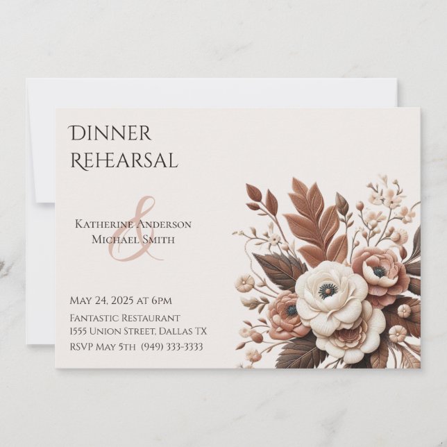 Modern Elegant Land Western-Blommigt Inbjudningar (Framsida)