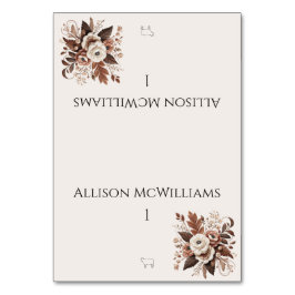 Modern Elegant Land Western-Blommigt-Kött ikon Bordsnummer