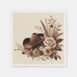 Modern Elegant Land Western-Blommigt Pappersservett