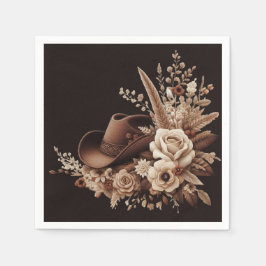 Modern Elegant Land Western-Blommigt Pappersservett