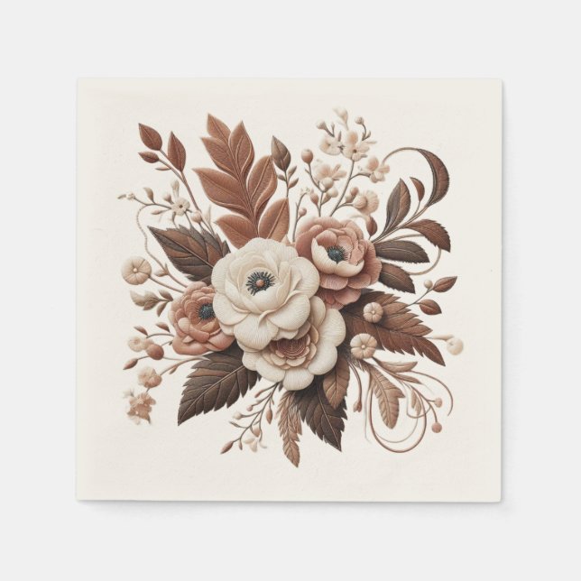 Modern Elegant Land Western-Blommigt Pappersservett (Framsidan)