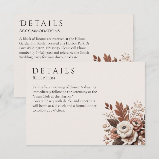 Modern Elegant Land Western-Blommigt Tilläggskort (Fram/baksida)