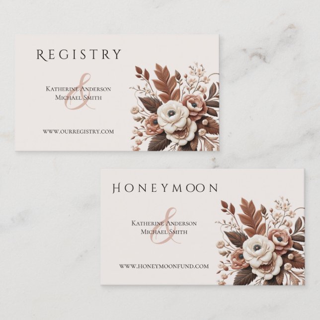 Modern Elegant Land Western-Blommigt Visitkort (Fram/baksida)