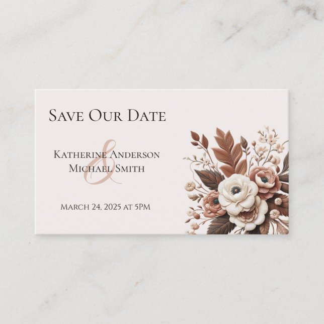 Modern Elegant Land Western-Blommigt Visitkort (Framsida)