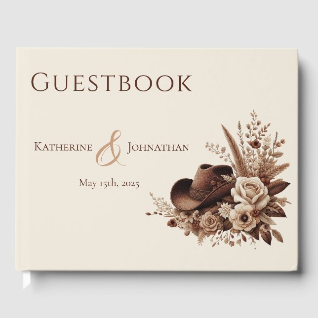 Modern Elegant Land Western-Flora Gästböcker (Framsida)