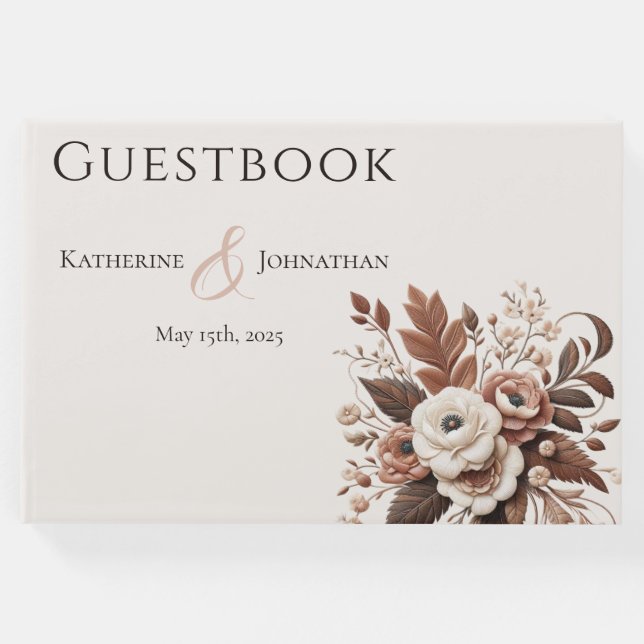 Modern Elegant Land Western-Flora Gästböcker (Framsida)