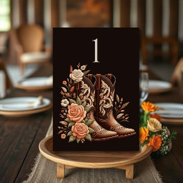 Modern Elegant Land Westerna - Blommor Bordsnummer