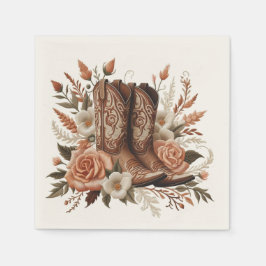 Modern Elegant Land Westerna - Blommor Pappersservett