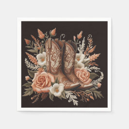 Modern Elegant Land Westerna - Blommor Pappersservett