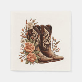 Modern Elegant Land Westerna - Blommor Pappersservett