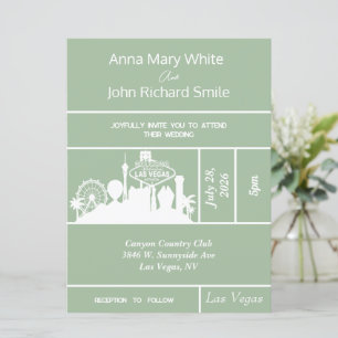 Modern Elegant Las Vegas City Skyline-inbjudan Inbjudningar