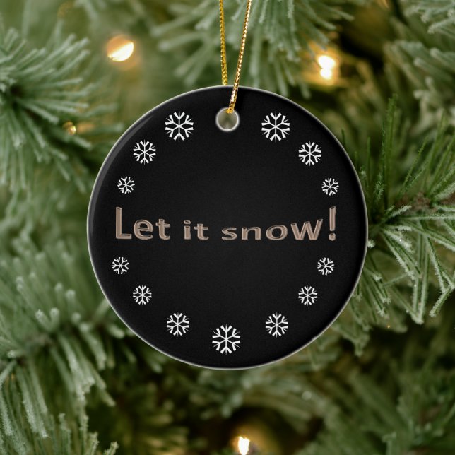 Modern Elegant Låt det snöa Julgransprydnad Keramik (Träd)