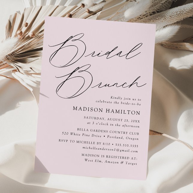 Modern Elegant Lavendel Bröllopsdusch Brunch Inbjudningar (Skapare uppladdad)