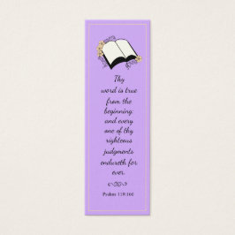Modern Elegant Lavender Bible Verse Bookmark Litet Visitkort