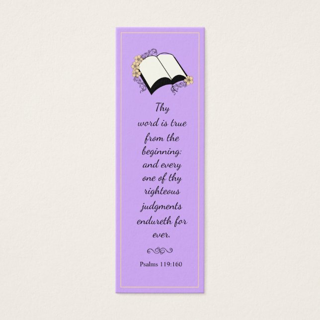 Modern Elegant Lavender Bible Verse Bookmark Litet Visitkort (Framsidan)