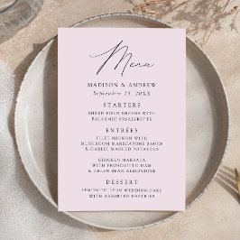 Modern Elegant Lavender Bröllop Meny